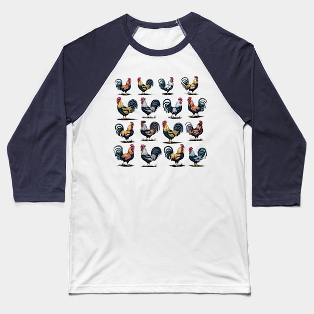 Roosters Baseball T-Shirt by Quirk Prints